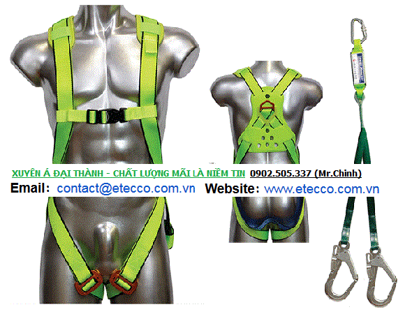 Bộ dây trọn bộ gồm dây nịt toàn thân và dây treo 2 móc nhôm.