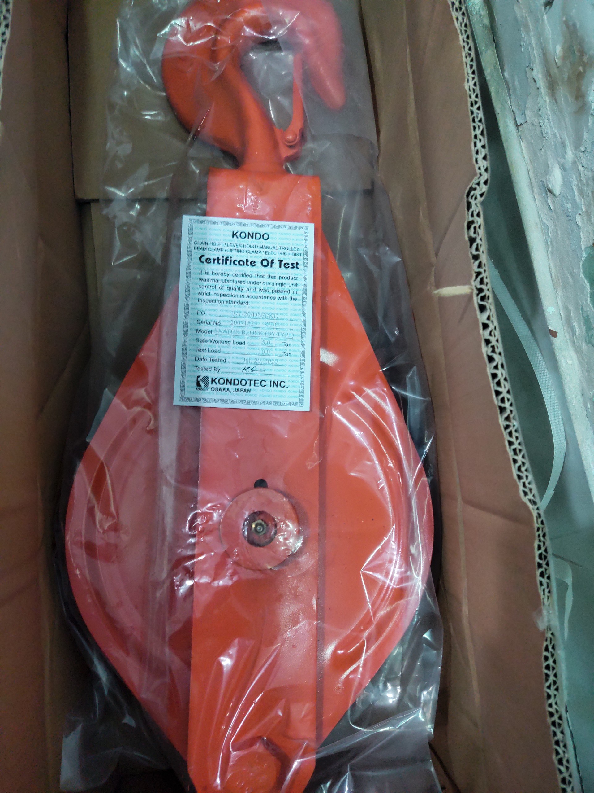 Puly Đơn 1.5 Tấn Móc Cẩu – Kondotec – Nhật Bản