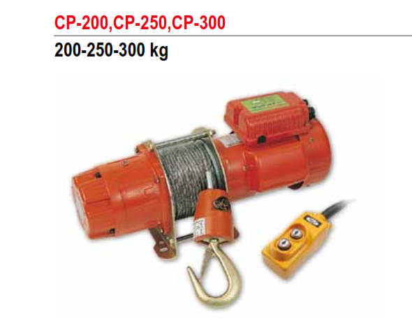 Tời Cáp Điện COMEUP Đài Loan Loại 200KG/CP-200, 250KG/CP-250, 300KG/CP-300