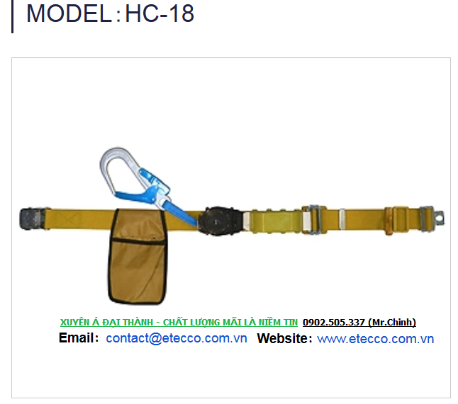 bộ d&acirc;y an to&agrave;n Haru Nhật Bản HC-18 - bộ đai c&oacute; thể thu v&agrave;o